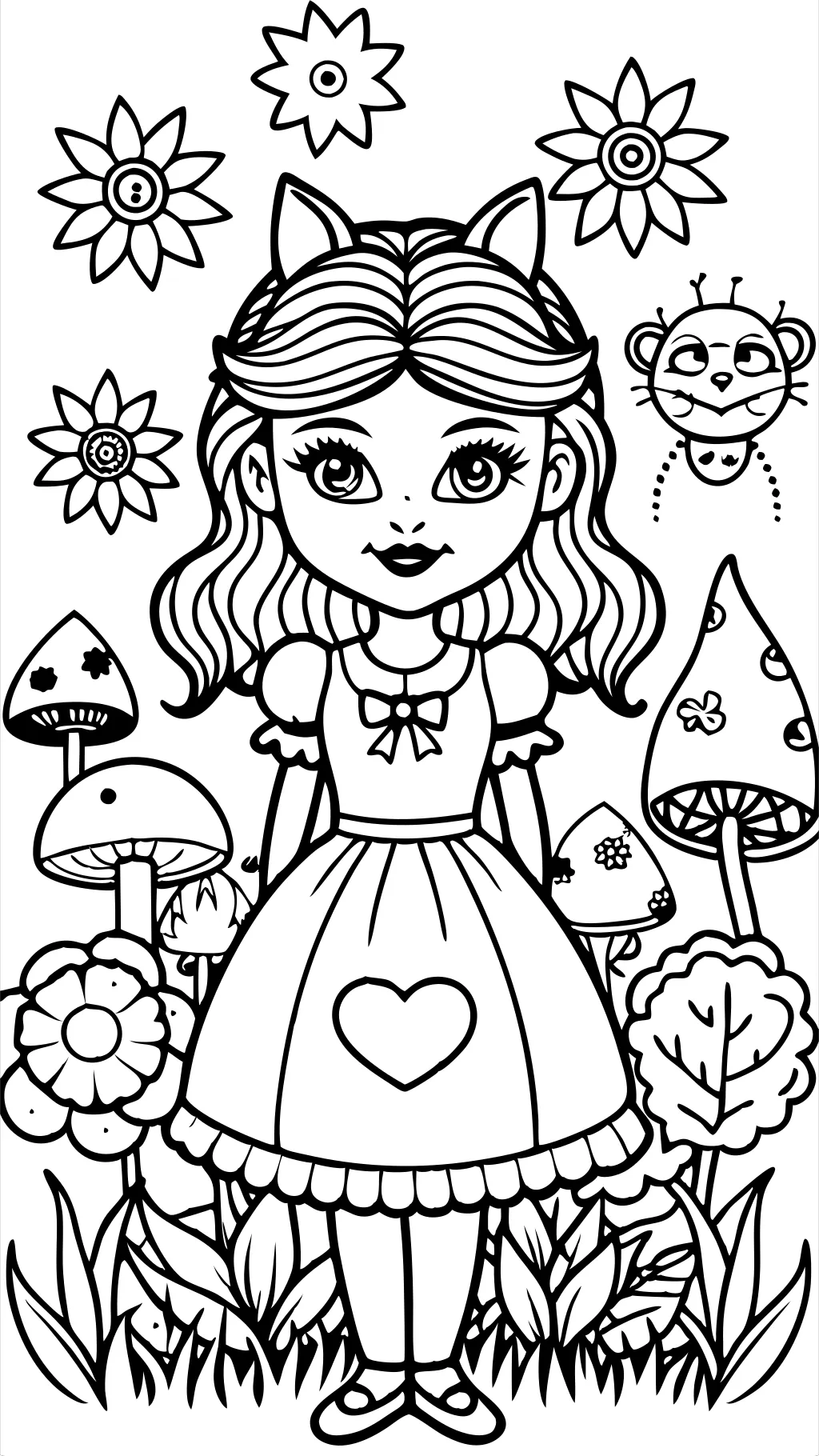 alice in wonderland adult coloring pages